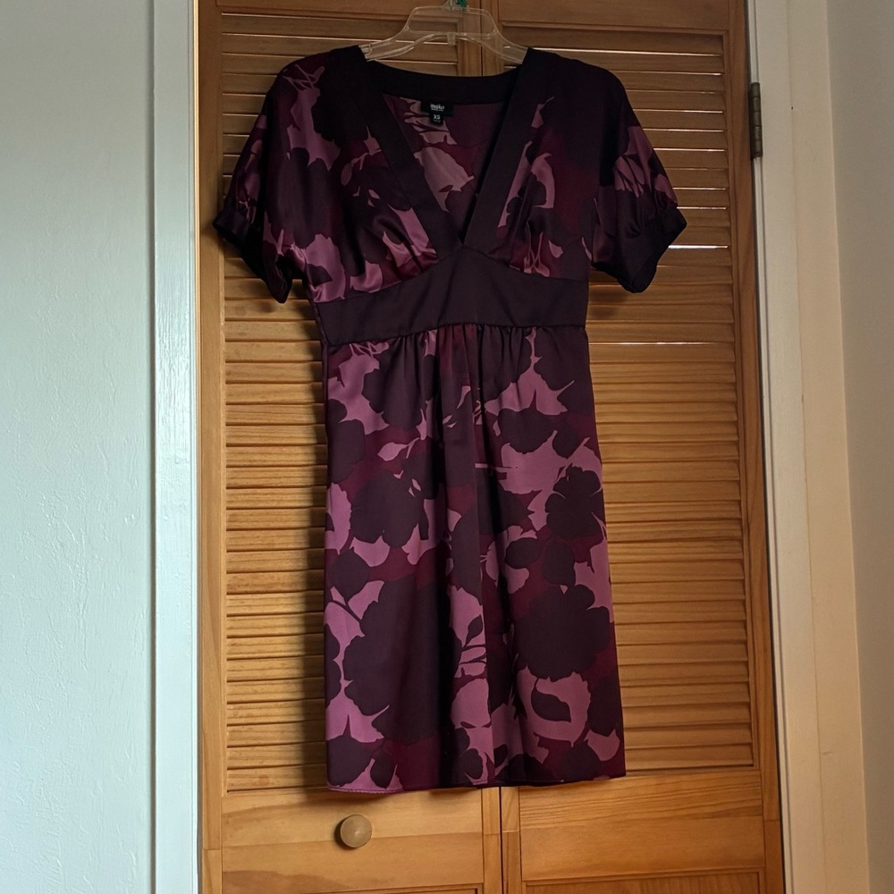Mossimo Burgundy and Pink Floral Dress
